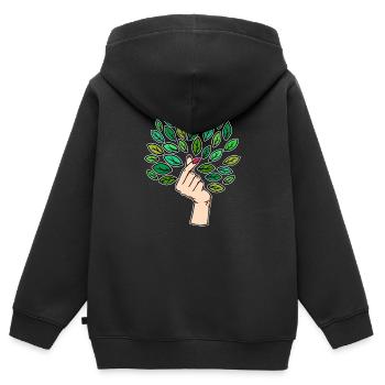 Umwelt Erde Baum Umweltschützer - Kinder Premium Organic Zip Hoodie - Schwarz - Hinten - AI Model Kid Male (0cm)