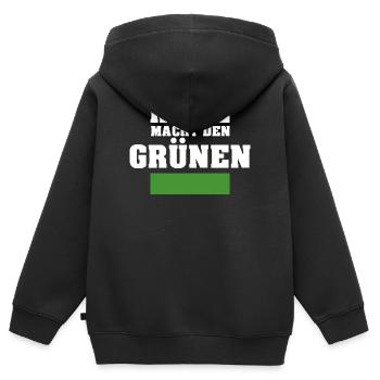 Anti Grüne Gegen die Grünen Keine Macht den Grünen - Kinder Premium Organic Zip Hoodie - Schwarz - Hinten - AI Model Kid Male (0cm)