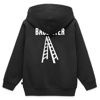 Bauleiter Leiter Wortspiel - Kinder Premium Organic Zip Hoodie - Schwarz - Hinten - AI Model Kid Male (0cm)