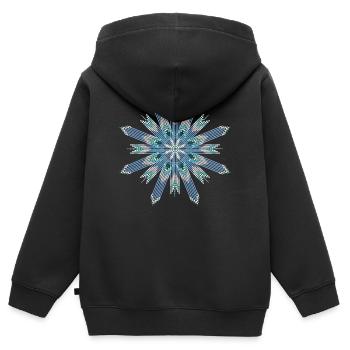 Ethno étoile ornement ornement turquoise et argent - Sweat Premium à capuche zippé enfant bio - noir - Dos - AI Model Kid Male (0cm)