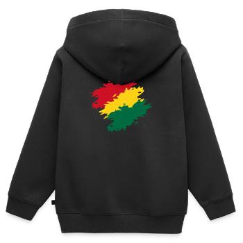 Ghana - Kinder Premium Organic Zip Hoodie - Schwarz - Hinten - AI Model Kid Male (0cm)