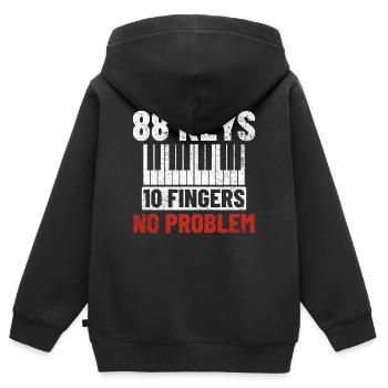 Klavier Pianist - Kinder Premium Organic Zip Hoodie - Schwarz - Hinten - AI Model Kid Male (0cm)