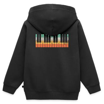 Klavier Pianist - Kinder Premium Organic Zip Hoodie - Schwarz - Hinten - AI Model Kid Male (0cm)