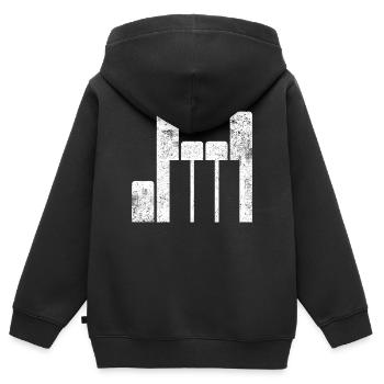 Klavier Pianist - Kinder Premium Organic Zip Hoodie - Schwarz - Hinten - AI Model Kid Male (0cm)
