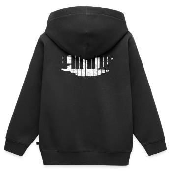 Klavier Pianist - Kinder Premium Organic Zip Hoodie - Schwarz - Hinten - AI Model Kid Male (0cm)