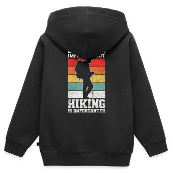 Wandern Wanderer - Kinder Premium Organic Zip Hoodie - Schwarz - Hinten - AI Model Kid Male (0cm)