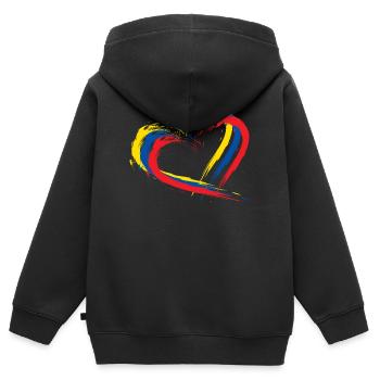 Ecuador - Kinder Premium Organic Zip Hoodie - Schwarz - Hinten - AI Model Kid Male (0cm)