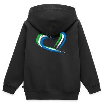 Sierra Leone - Kinder Premium Organic Zip Hoodie - Schwarz - Hinten - AI Model Kid Male (0cm)