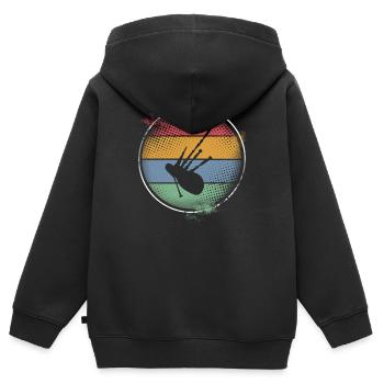 Dudelsack - Kinder Premium Organic Zip Hoodie - Schwarz - Hinten - AI Model Kid Male (0cm)