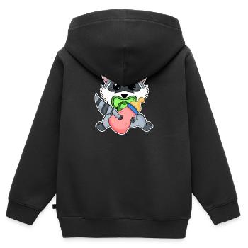 Baby Waschbär - Kinder Premium Organic Zip Hoodie - Schwarz - Hinten - AI Model Kid Male (0cm)