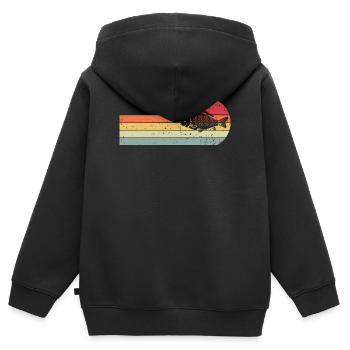 Karpfen - Kinder Premium Organic Zip Hoodie - Schwarz - Hinten - AI Model Kid Male (0cm)