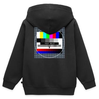Retro Style Vintage Old School - Kinder Premium Organic Zip Hoodie - Schwarz - Hinten - AI Model Kid Male (0cm)