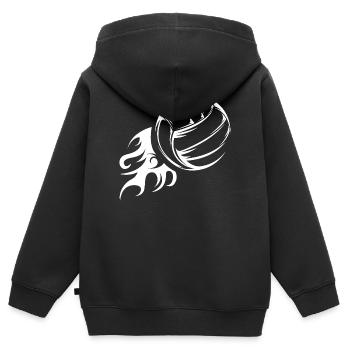 Voleyball Feuerball Symbol icon Illustration Logo - Kinder Premium Organic Zip Hoodie - Schwarz - Hinten - AI Model Kid Male (0cm)