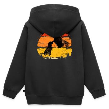 Hund, Hundeliebe, Hundesport - Kinder Premium Organic Zip Hoodie - Schwarz - Hinten - AI Model Kid Male (0cm)