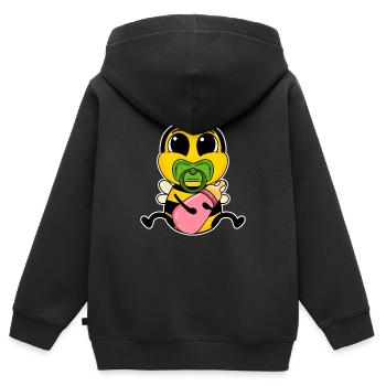 Baby Biene - Kinder Premium Organic Zip Hoodie - Schwarz - Hinten - AI Model Kid Male (0cm)