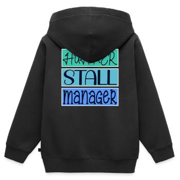HÜHNERSTALL MANAGER HÜHNER - Kinder Premium Organic Zip Hoodie - Schwarz - Hinten - AI Model Kid Male (0cm)