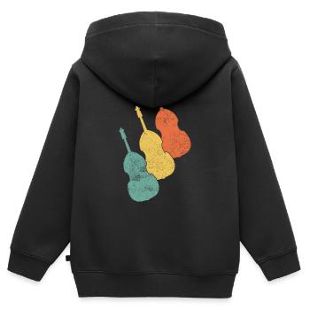 Kontrabass Bassist - Kinder Premium Organic Zip Hoodie - Schwarz - Hinten - AI Model Kid Male (0cm)