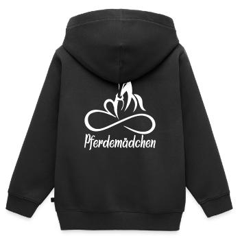 Pferdemädchen Unendlichkeit Logo - Kinder Premium Organic Zip Hoodie - Schwarz - Hinten - AI Model Kid Male (0cm)