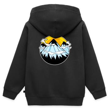Berg Berge - Kinder Premium Organic Zip Hoodie - Schwarz - Hinten - AI Model Kid Male (0cm)
