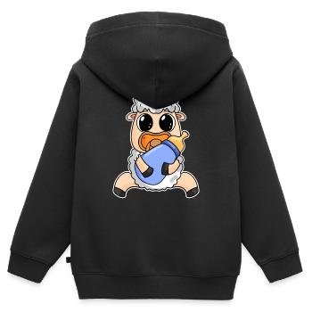 Baby Schaf - Kinder Premium Organic Zip Hoodie - Schwarz - Hinten - AI Model Kid Male (0cm)