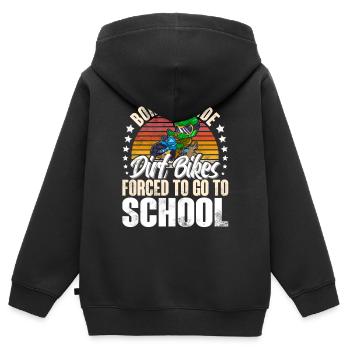Motocross - Kids Premium Organic Zip-up Hoodie - black - Back - AI Model Kid Male (0cm)