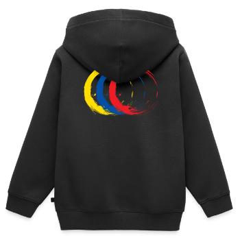 Ecuador - Kinder Premium Organic Zip Hoodie - Schwarz - Hinten - AI Model Kid Male (0cm)