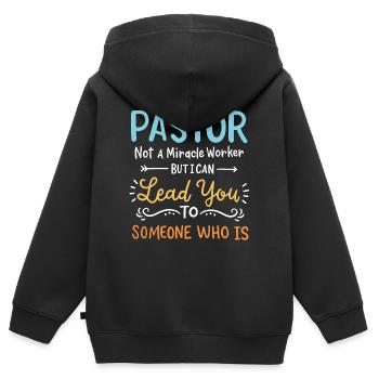 Pfarrer Priester - Kinder Premium Organic Zip Hoodie - Schwarz - Hinten - AI Model Kid Male (0cm)