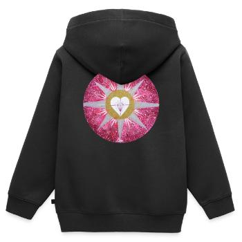 Âme célesteCrystal Sonja Ariel von Staden - Sweat Premium à capuche zippé enfant bio - noir - Dos - AI Model Kid Male (0cm)
