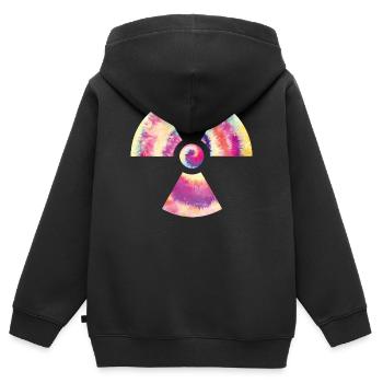 Tie Dye Manip Radio Radiologie Strahlung Logo - Kinder Premium Organic Zip Hoodie - Schwarz - Hinten - AI Model Kid Male (0cm)