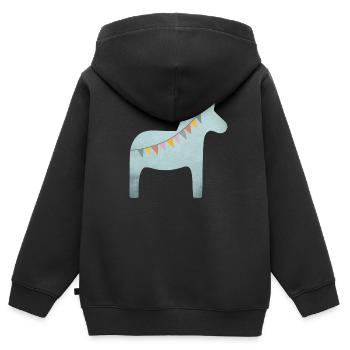Dala Horse Pennant Pastel Horse Scandinavian Hygge - Kids Premium Organic Zip-up Hoodie - black - Back - AI Model Kid Male (0cm)