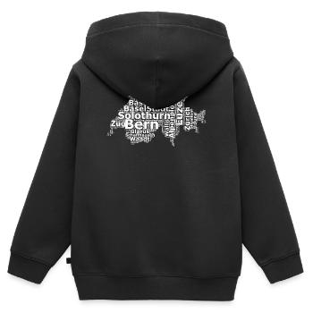 Switzerland dialect white - Kids Premium Organic Zip-up Hoodie - black - Back - AI Model Kid Male (0cm)