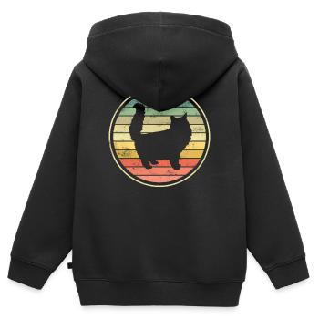 Chats Chats - Sweat Premium à capuche zippé enfant bio - noir - Dos - AI Model Kid Male (0cm)