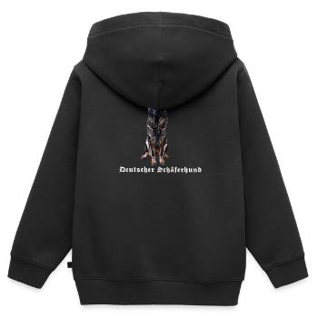 Deutscher Schäferhund Hundemotiv Hundefreunde - Kinder Premium Organic Zip Hoodie - Schwarz - Hinten - AI Model Kid Male (0cm)