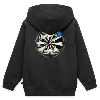 jeu de fléchettes radiant avec flèche de fléchette bleue - Sweat Premium à capuche zippé enfant bio - noir - Dos - AI Model Kid Male (0cm)