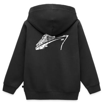 Bateau de croisière Navire de croisière Luxe - Sweat Premium à capuche zippé enfant bio - noir - Dos - AI Model Kid Male (0cm)
