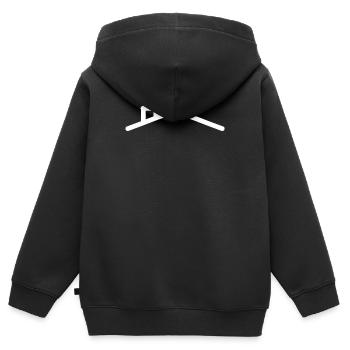 Toit de la maison - Sweat Premium à capuche zippé enfant bio - noir - Dos - AI Model Kid Male (0cm)