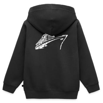 Bateau de croisière Navire de croisière Luxe - Sweat Premium à capuche zippé enfant bio - noir - Dos - AI Model Kid Male (0cm)