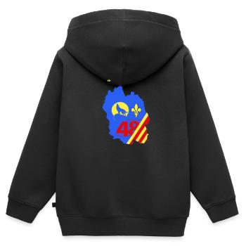 Lozère - Kinder Premium Organic Zip Hoodie - Schwarz - Hinten - AI Model Kid Male (0cm)