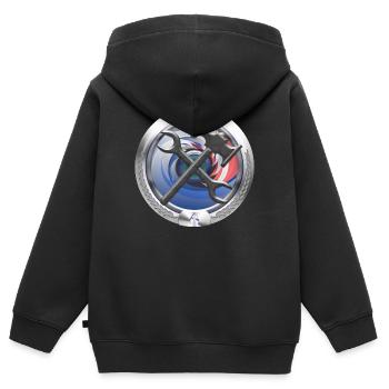 Handwerk Heizung Wasser Sanitär Emblem - Kinder Premium Organic Zip Hoodie - Schwarz - Hinten - AI Model Kid Male (0cm)