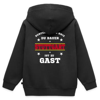 Stuttgart Fussball Fan Stadion - Kinder Premium Organic Zip Hoodie - Schwarz - Hinten - AI Model Kid Male (0cm)
