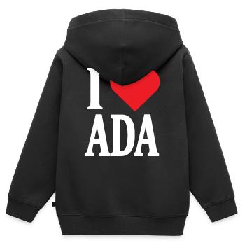 T-shirt I love Ada gift idea t-shirt - Kids Premium Organic Zip-up Hoodie - black - Back - AI Model Kid Male (0cm)