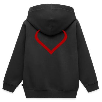 red heart red heart red heart - Kids Premium Organic Zip-up Hoodie - black - Back - AI Model Kid Male (0cm)