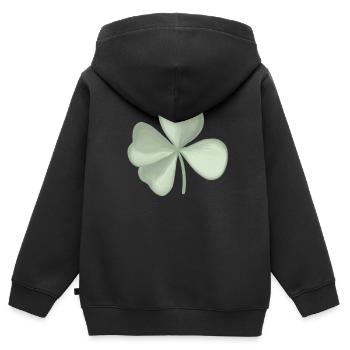 Kleeblatt pastell - Kinder Premium Organic Zip Hoodie - Schwarz - Hinten - AI Model Kid Male (0cm)
