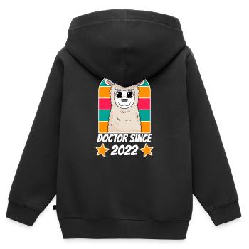 Doctorate 2022 Doctoral Thesis Doctoral Degree - Kids Premium Organic Zip-up Hoodie - black - Back - AI Model Kid Male (0cm)