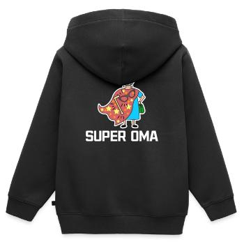 Superoma Lunettes Grand-mère Grand-mère Déclaration Grand-mère - Sweat Premium à capuche zippé enfant bio - noir - Dos - AI Model Kid Male (0cm)