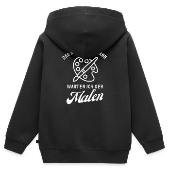 Alterheim Malen Spruch - Kinder Premium Organic Zip Hoodie - Schwarz - Hinten - AI Model Kid Male (0cm)