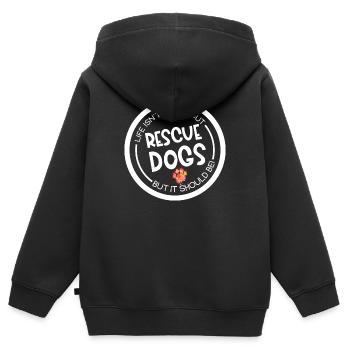 Rettungshund Suchhund Diensthund Pfote - Kinder Premium Organic Zip Hoodie - Schwarz - Hinten - AI Model Kid Male (0cm)