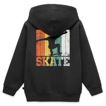 Skateboarden Skateboarder - Kinder Premium Organic Zip Hoodie - Schwarz - Hinten - AI Model Kid Male (0cm)