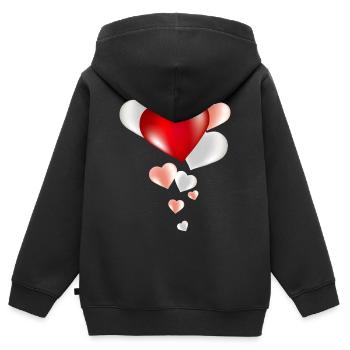 pot-pourri ballon lumineux du cœur - Sweat Premium à capuche zippé enfant bio - noir - Dos - AI Model Kid Male (0cm)