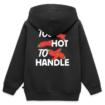 Too Hot to Handle feurige Design Idee - Kinder Premium Organic Zip Hoodie - Schwarz - Hinten - AI Model Kid Male (0cm)